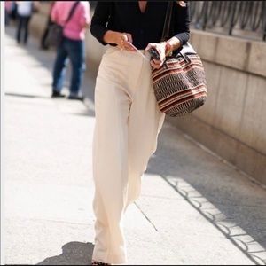 🤍 Theory Ivory Wool Straight Leg | 0